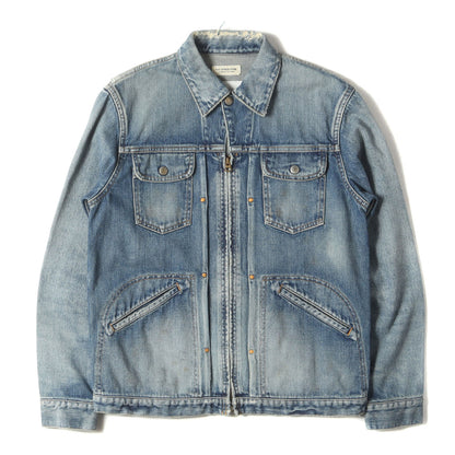 ヴィンテージ加工 デニム ジップ トラッカー ジャケット (3120400080)