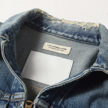 ヴィンテージ加工 デニム ジップ トラッカー ジャケット (3120400080)