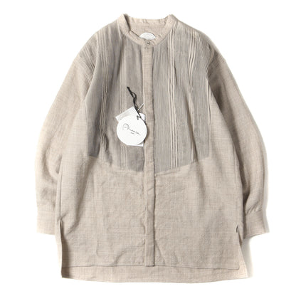 バンドカラー ピンタック プリーツ シャツ (Tops Amy IF-PH19AW-M1)