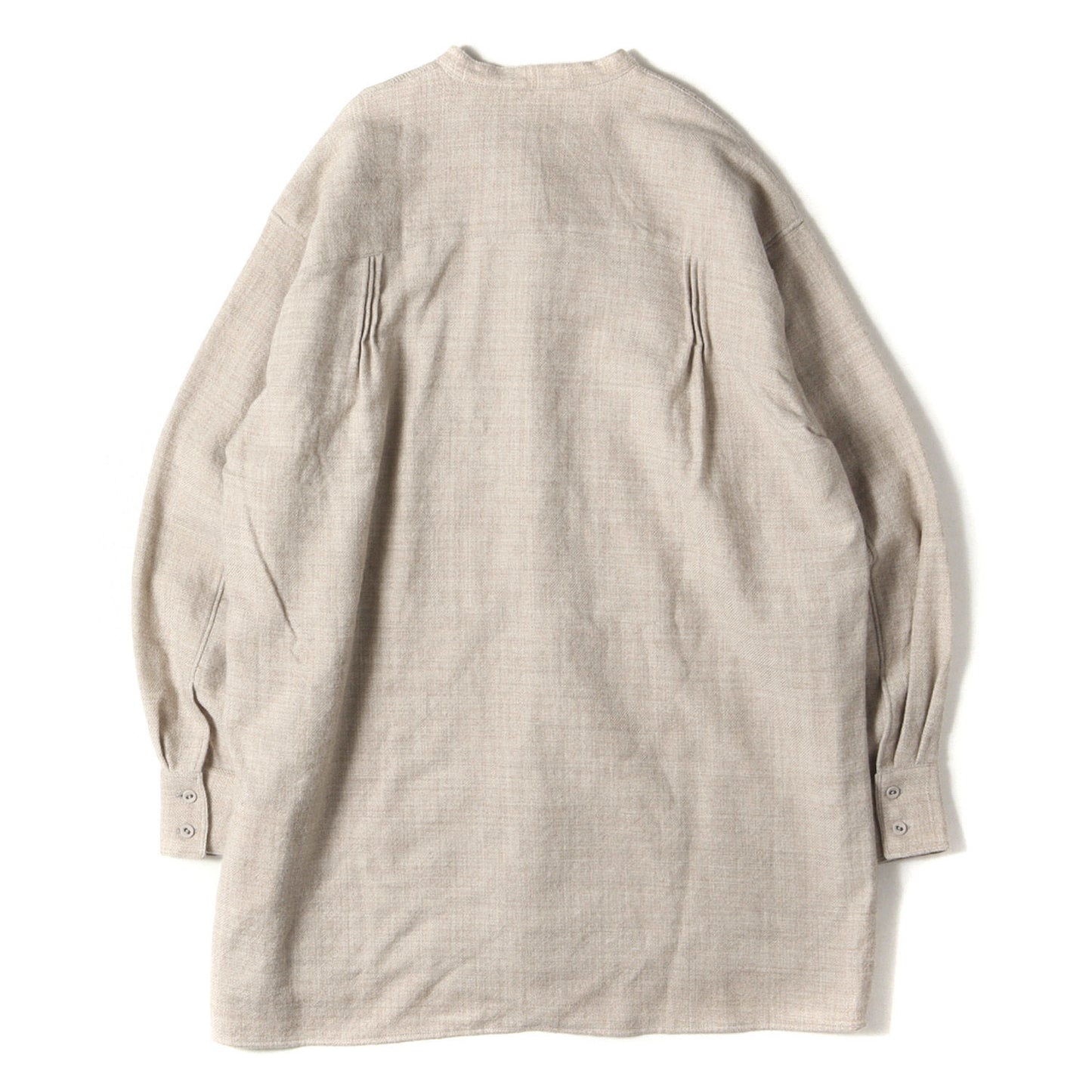 バンドカラー ピンタック プリーツ シャツ (Tops Amy IF-PH19AW-M1)