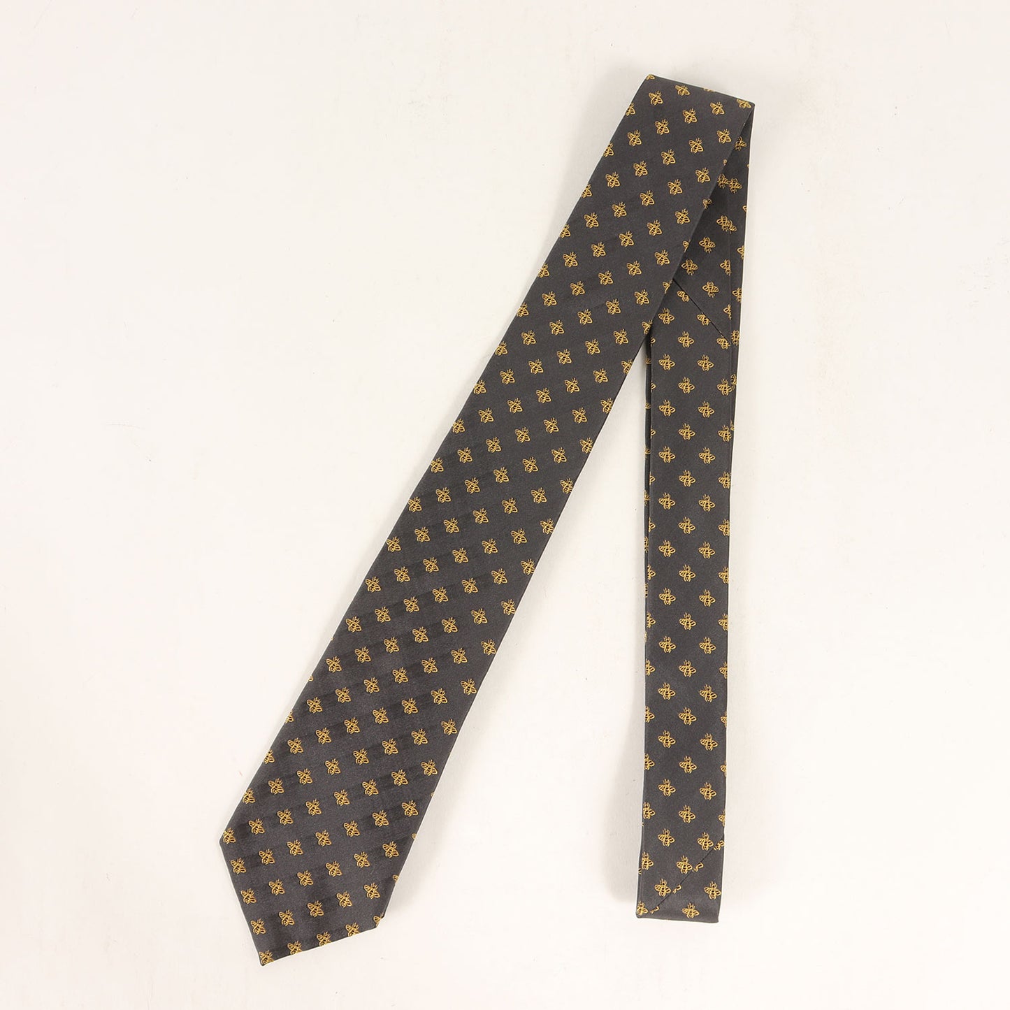bee ジャガード シルク ネクタイ (Checked bee jacquard silk tie 406352 4E002 562827)
