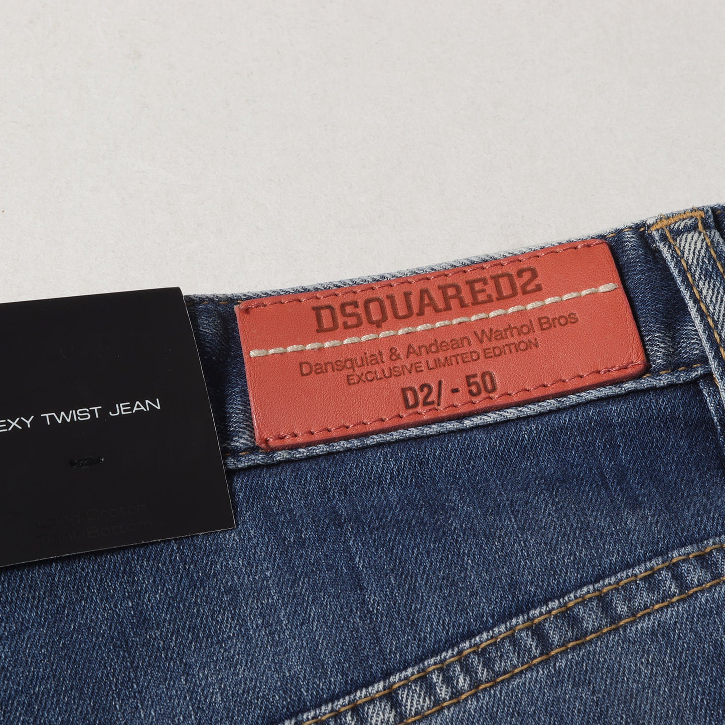 ペイント ダメージ加工 スリム テーパード ストレッチ デニム パンツ (SEXY TWIST JEAN S74LA0702) / ボタンフライ