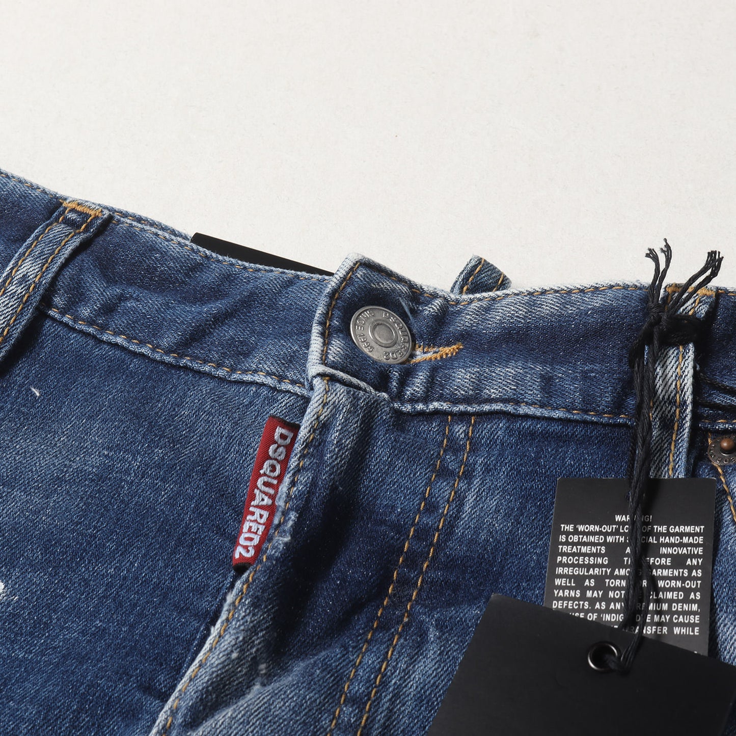 ペイント ダメージ加工 スリム テーパード ストレッチ デニム パンツ (SEXY TWIST JEAN S74LA0702) / ボタンフライ