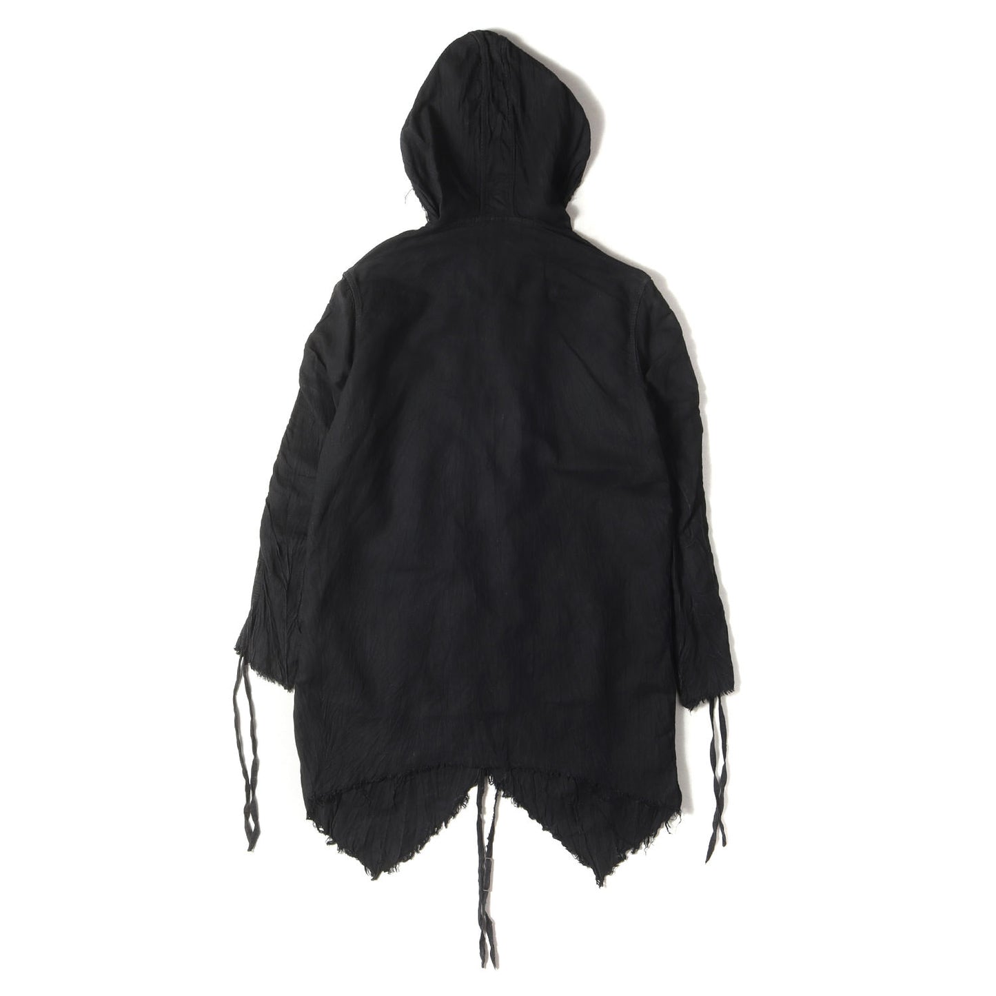 製品染め フーデッド リネン 変型 カーディガン (HOODED LINEN CARDIGAN)