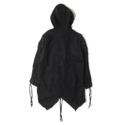 製品染め フーデッド リネン 変型 カーディガン (HOODED LINEN CARDIGAN)