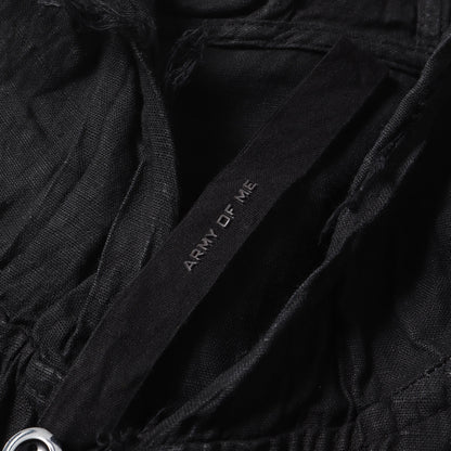 製品染め フーデッド リネン 変型 カーディガン (HOODED LINEN CARDIGAN)