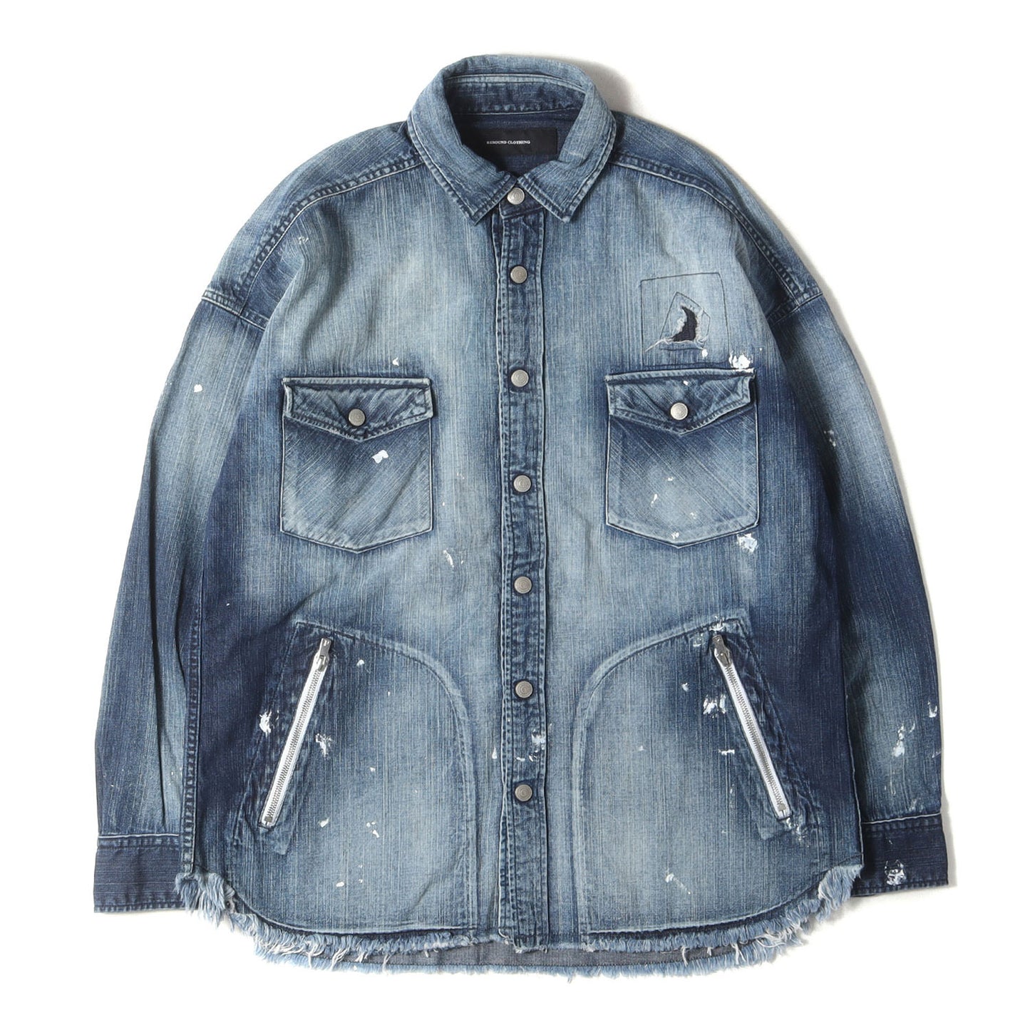 24SS ペイント ダメージ加工 オーバーサイズ デニム シャツ (OVER DENIM SHIRTS RC29-SH-001)
