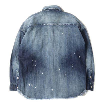 24SS ペイント ダメージ加工 オーバーサイズ デニム シャツ (OVER DENIM SHIRTS RC29-SH-001)