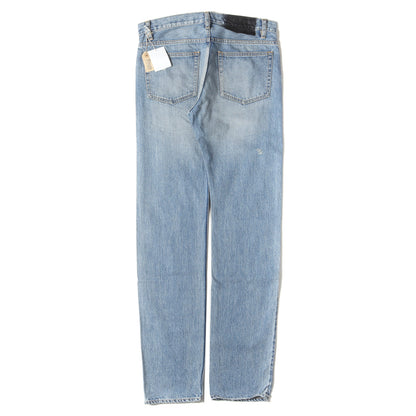 クラッシュ ダメージ加工 スリム ストレート デニム パンツ (NEW SLIM ５P DENIM 211317102) / ボタンフライ