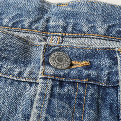 クラッシュ ダメージ加工 スリム ストレート デニム パンツ (NEW SLIM ５P DENIM 211317102) / ボタンフライ