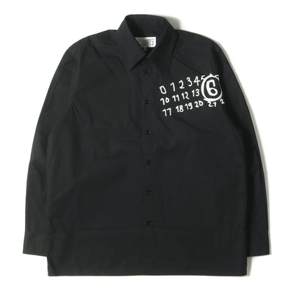 24AW カレンダー ロゴ ポプリン ドレス シャツ (SH2DT0010 S47294) / MM6