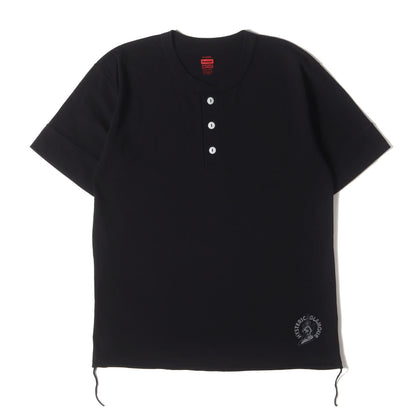 × Healthknit ヘム ガール ロゴ ヘンリーネック Tシャツ (H2202M001HS) / MADE IN JAPAN
