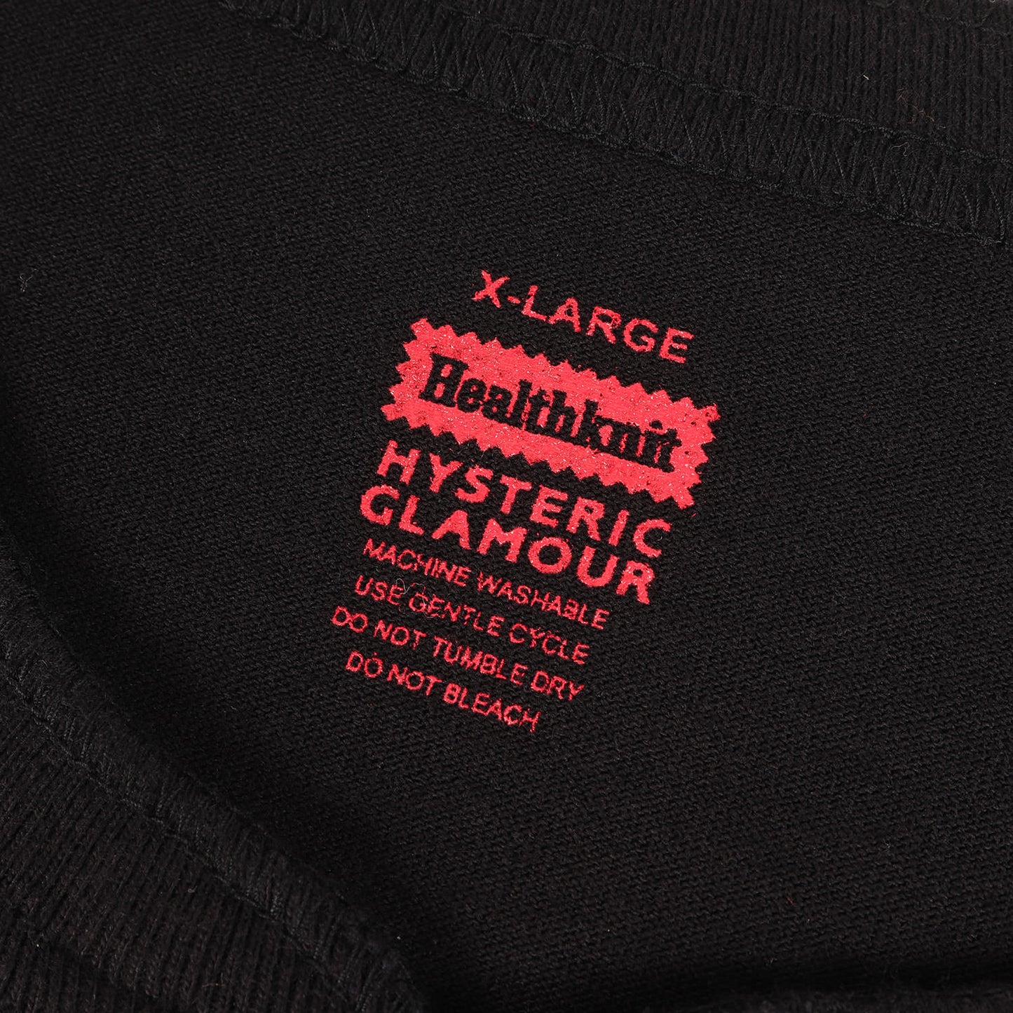 × Healthknit ヘム ガール ロゴ ヘンリーネック Tシャツ (H2202M001HS) / MADE IN JAPAN