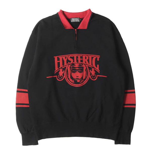 HYSTERIC◇スウェット/ハーフジップ/L/コットン/NVY/無地/02221CS02 