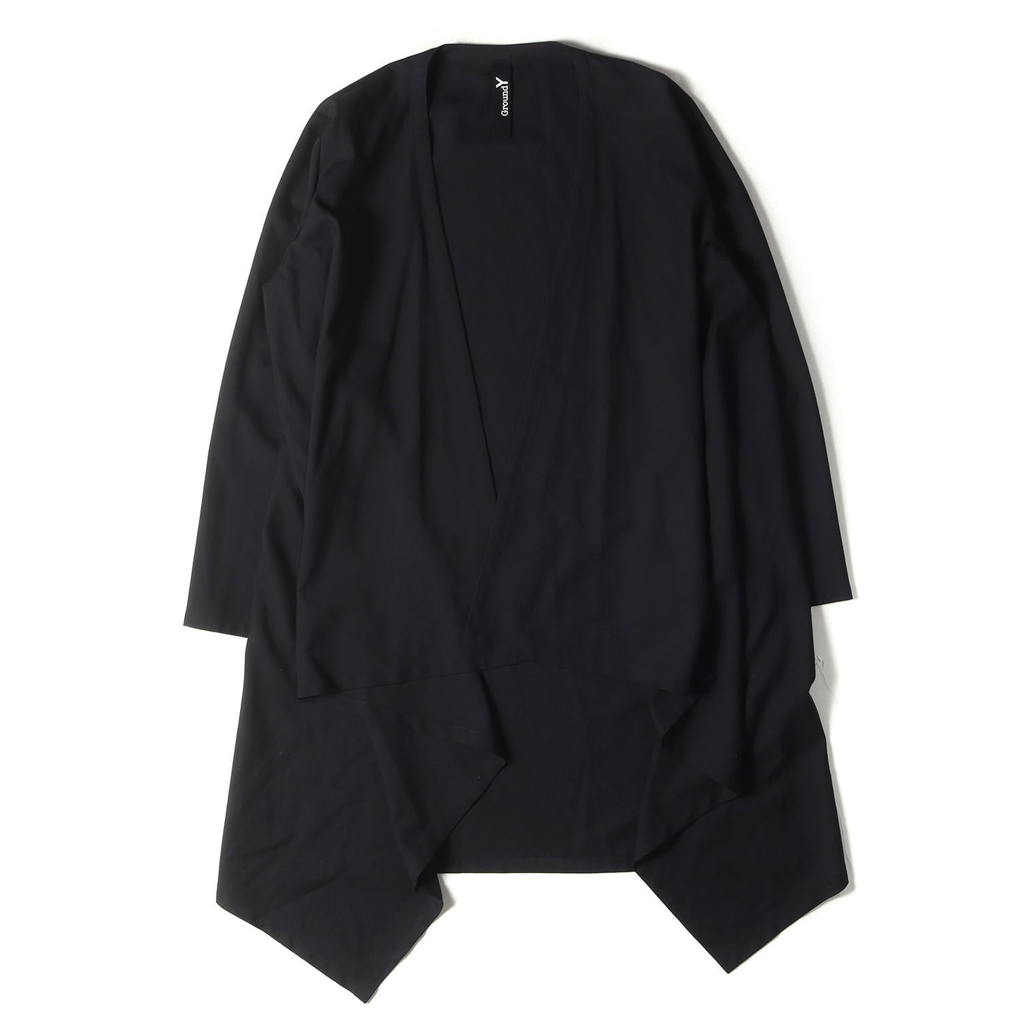 ウールポリ ツイル ギャバ ボタンレス ロング ジャケット (T/W Gabardine Long Drape Jacket GA-D06-100)