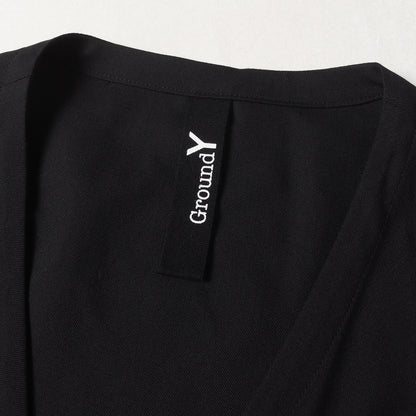 ウールポリ ツイル ギャバ ボタンレス ロング ジャケット (T/W Gabardine Long Drape Jacket GA-D06-100)