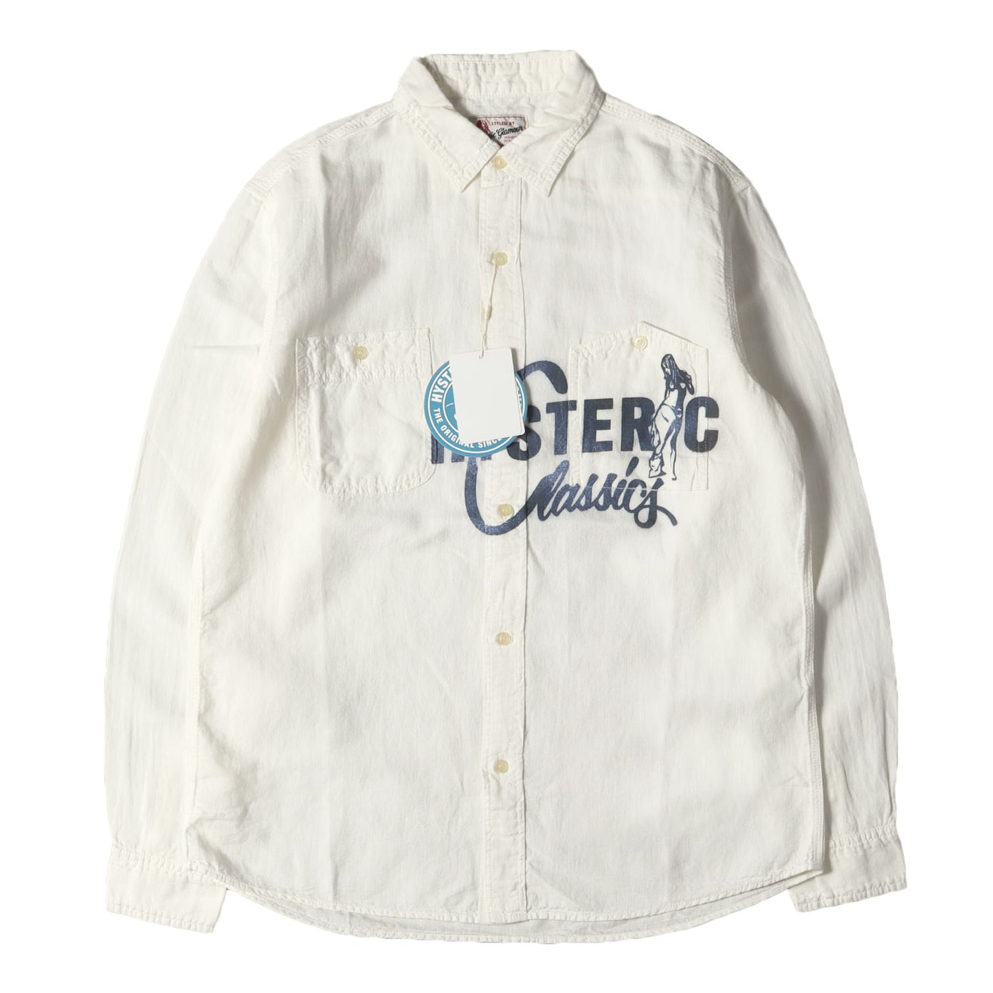 CLASSICS プリント コットン リネン 長袖 ワーク シャツ (02171AH04)