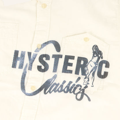 CLASSICS プリント コットン リネン 長袖 ワーク シャツ (02171AH04)