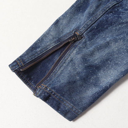 24AW ハイブリーチ加工 デニム ダブルブレスト ライダース ジャケット (GALAXY DENIM RIDERS JACKET KR-JK-M08)