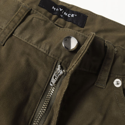 裾ジップ ストレッチ ピーチスキン カーゴ パンツ (TYPE-2 SLIM CARGO PANTS)