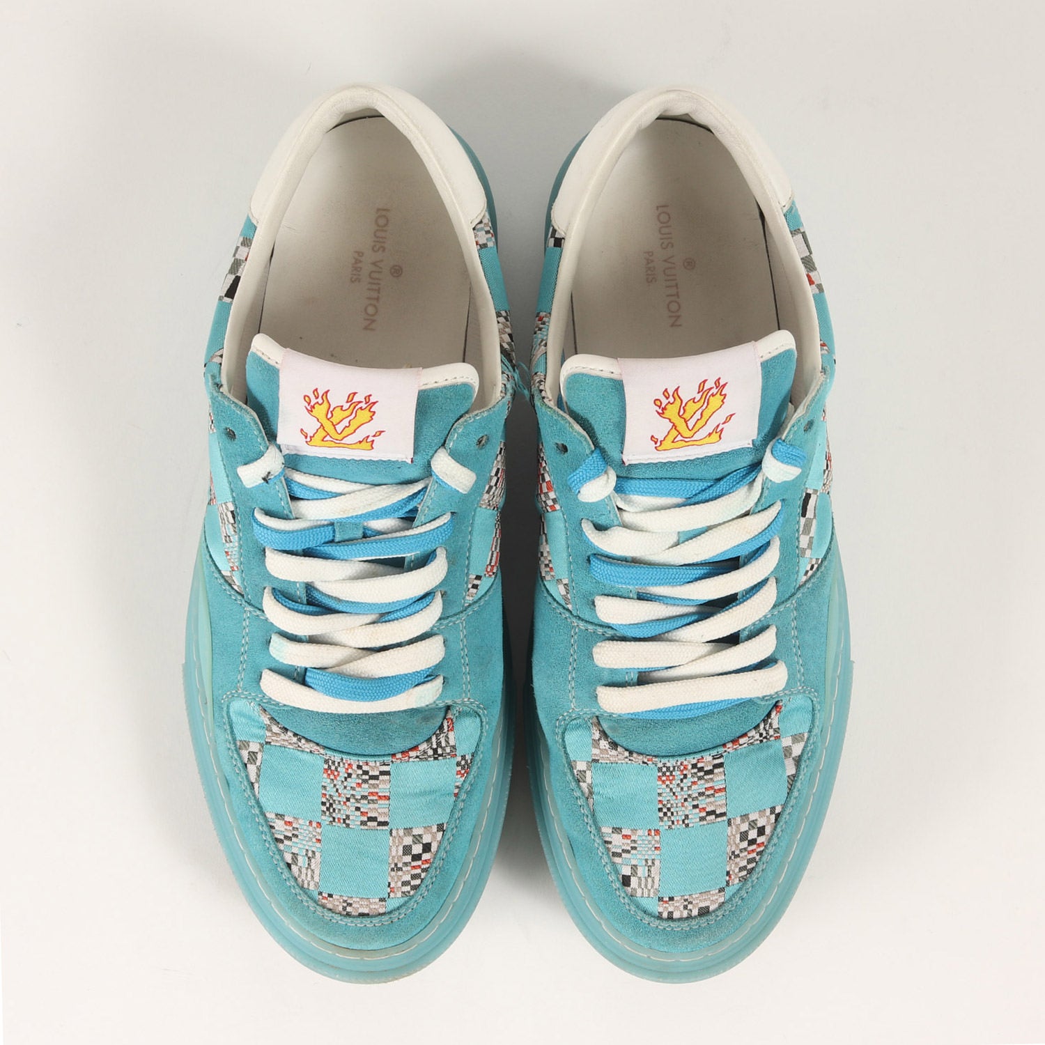 Louis Vuitton Virgil Abloh LVオリ・ライン ディストーテッド ダミエパターン ローカット スニーカー ルイヴィトン 21SS Virgil Abloh LVオリ・ライン ディストーテッド ダミエパターン