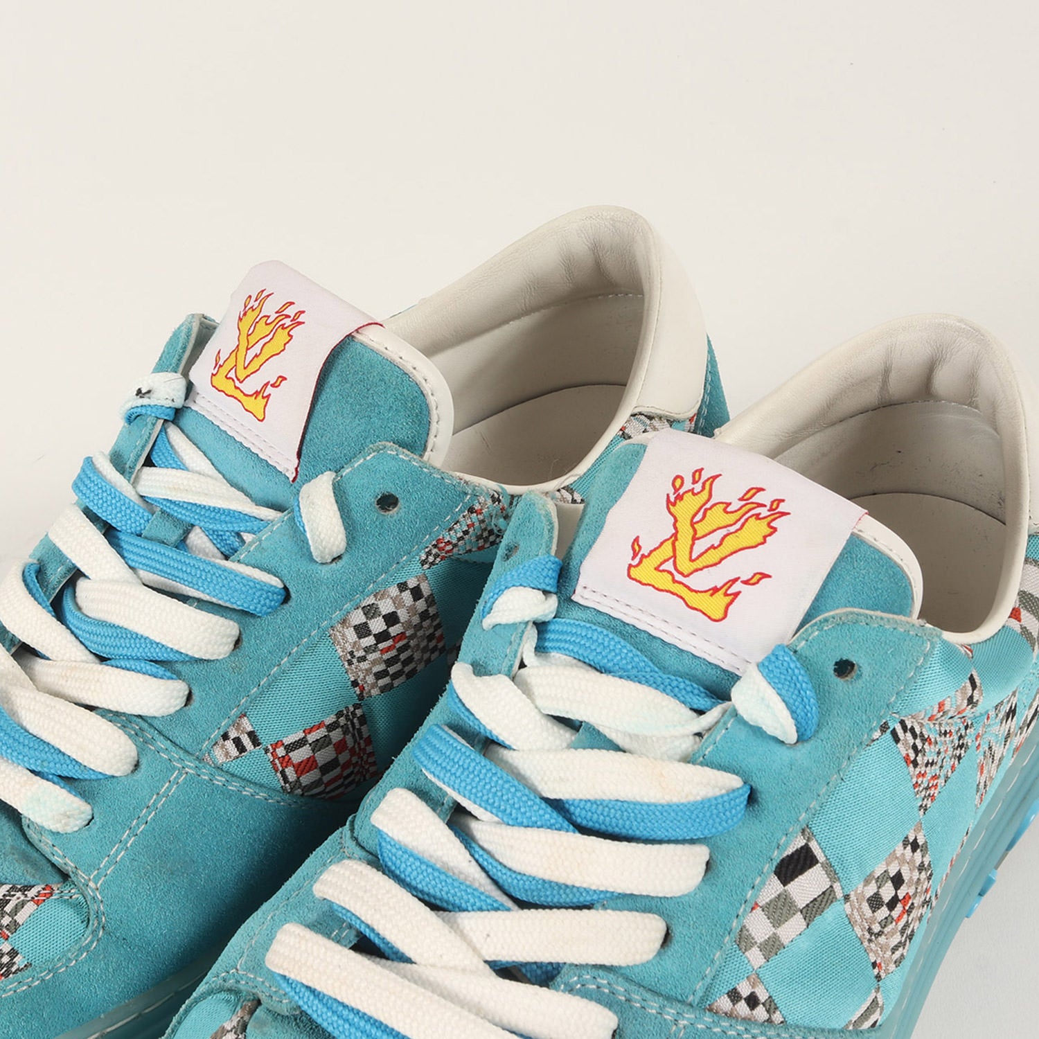 Louis Vuitton Virgil Abloh LVオリ・ライン ディストーテッド ダミエパターン ローカット スニーカー ルイヴィトン 21SS Virgil Abloh LVオリ・ライン ディストーテッド ダミエパターン