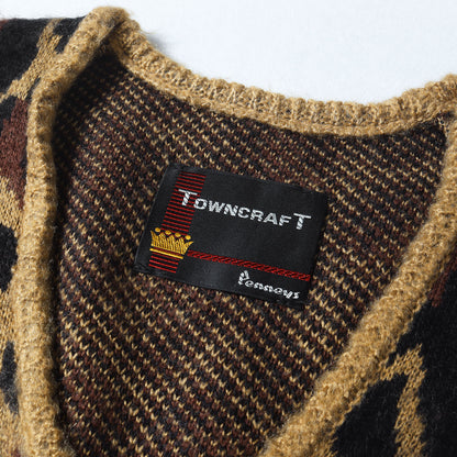 24AW × TOWN CRAFT 別注 レオパード アクリル ニット カーディガン / BEAUTY&YOUTH