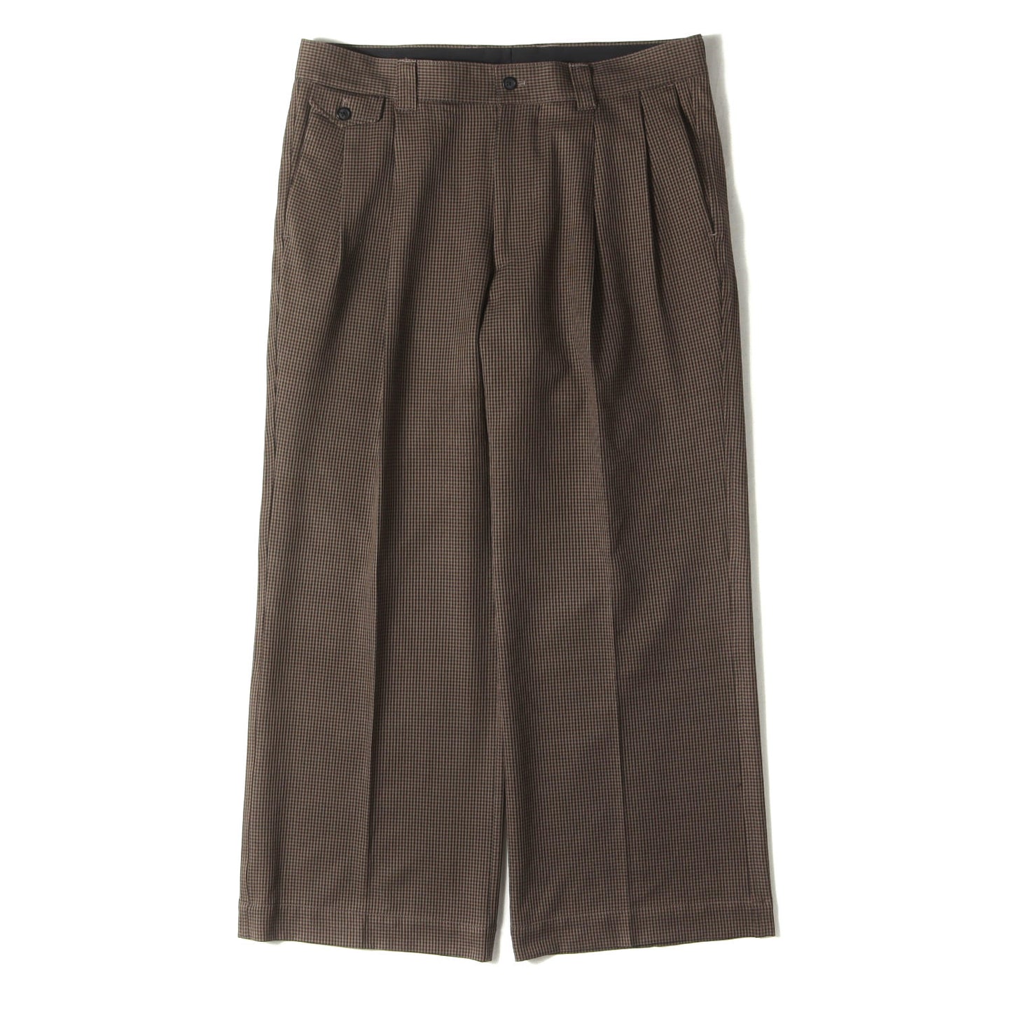 24AW ガンクラブチェック ツータック ワイド バギー スラックス パンツ (LE JAPON DOKAN チェックワイドスラックス 24-030-312-2004-3-0)