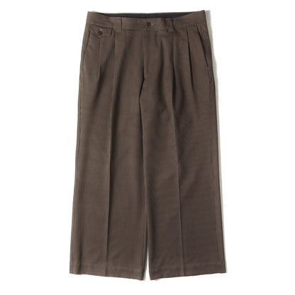 24AW ガンクラブチェック ツータック ワイド バギー スラックス パンツ (LE JAPON DOKAN チェックワイドスラックス 24-030-312-2004-3-0)