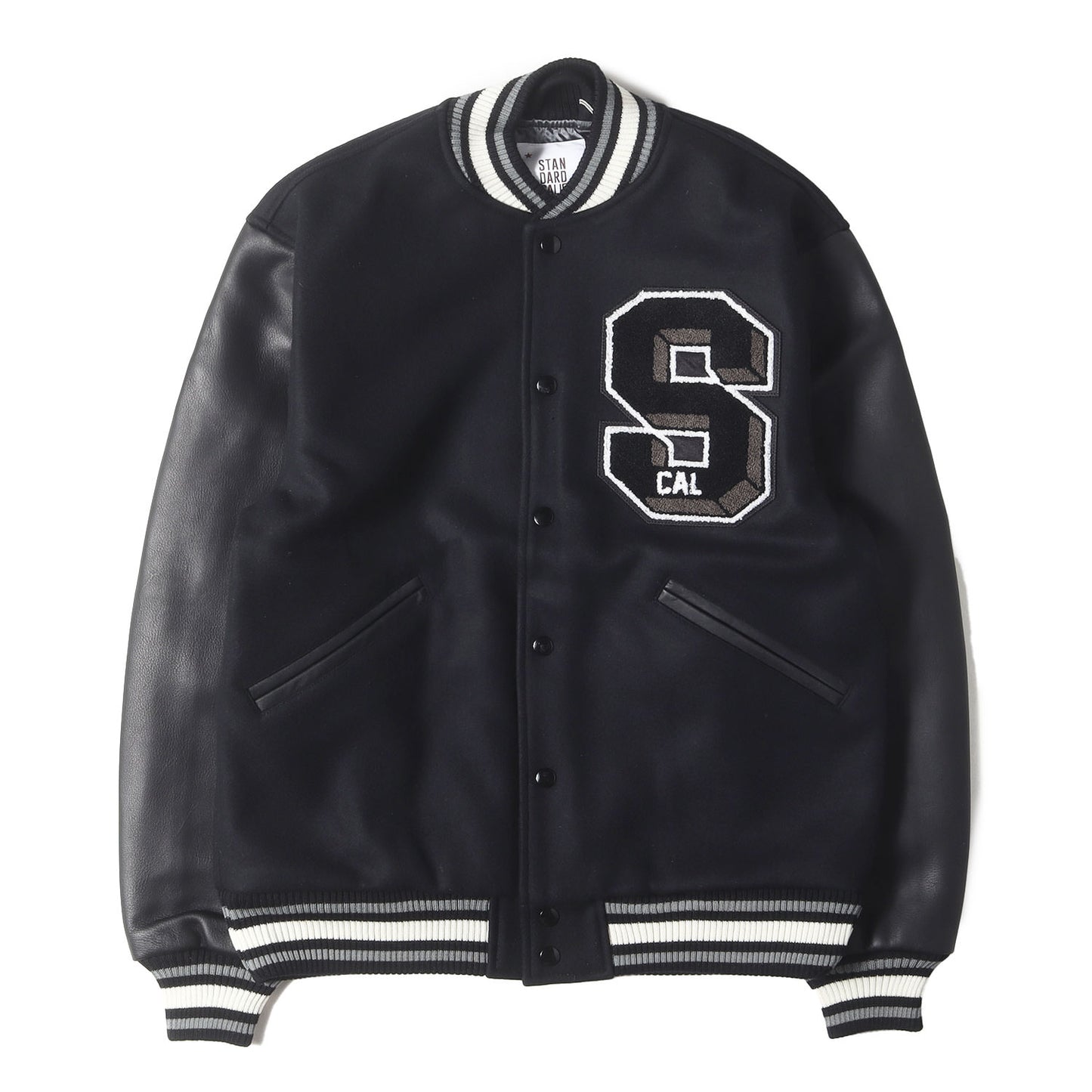 23AW ロゴ チェーン刺繍 レザースリーブ メルトン スタジャン (SD VARSITY JACKET)