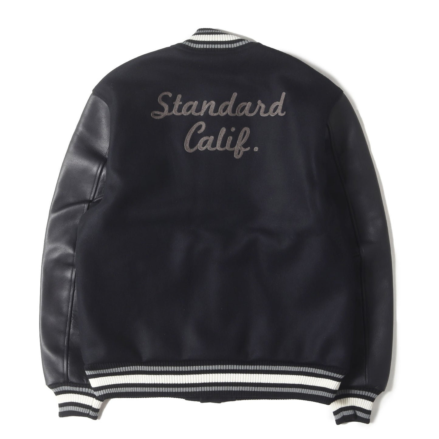 23AW ロゴ チェーン刺繍 レザースリーブ メルトン スタジャン (SD VARSITY JACKET)