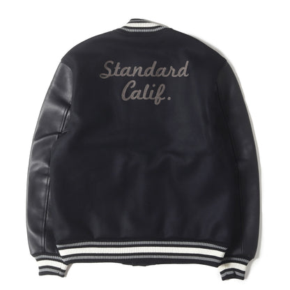 23AW ロゴ チェーン刺繍 レザースリーブ メルトン スタジャン (SD VARSITY JACKET)