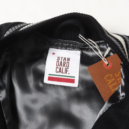 23AW ロゴ チェーン刺繍 レザースリーブ メルトン スタジャン (SD VARSITY JACKET)