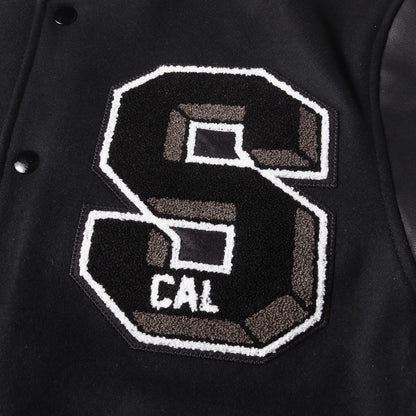 23AW ロゴ チェーン刺繍 レザースリーブ メルトン スタジャン (SD VARSITY JACKET)