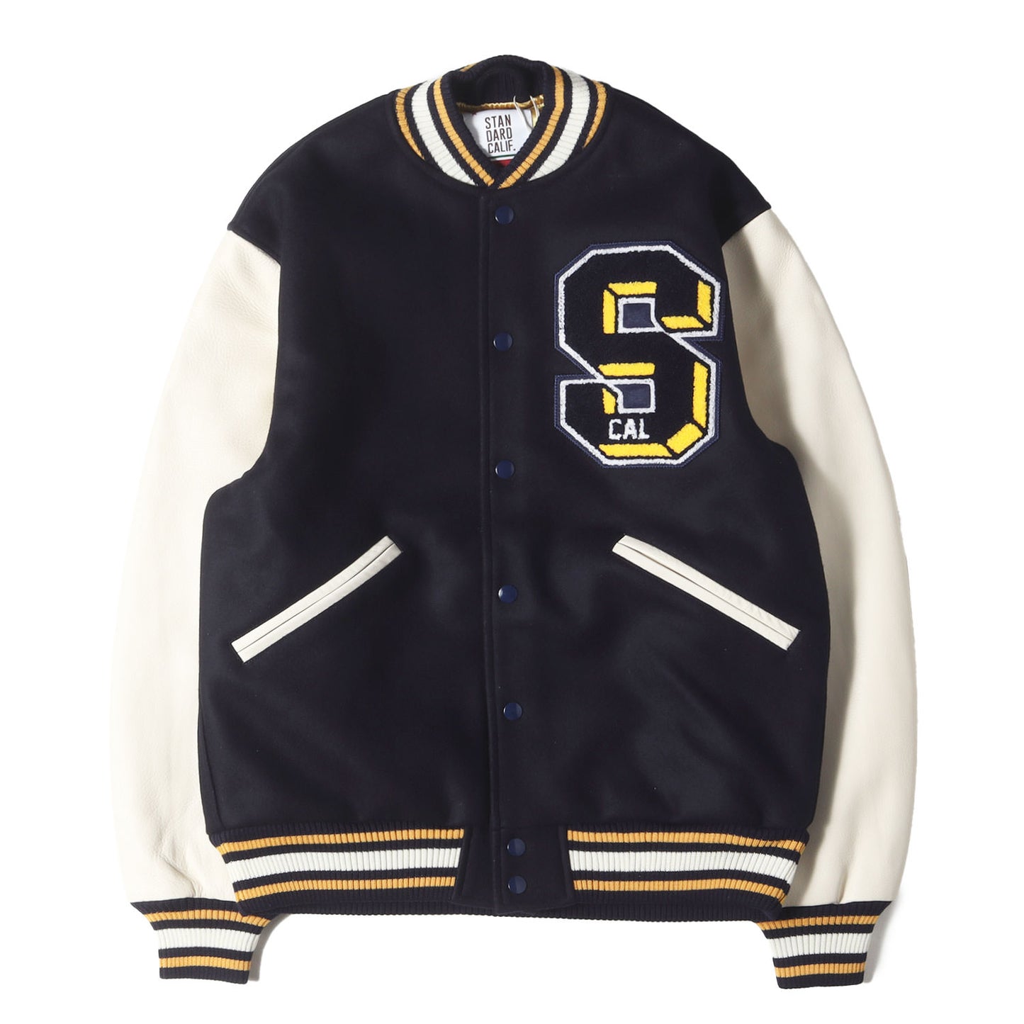 23AW ロゴ チェーン刺繍 レザースリーブ メルトン スタジャン (SD VARSITY JACKET)