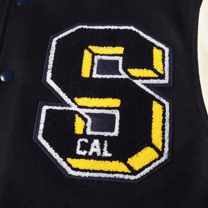 23AW ロゴ チェーン刺繍 レザースリーブ メルトン スタジャン (SD VARSITY JACKET)