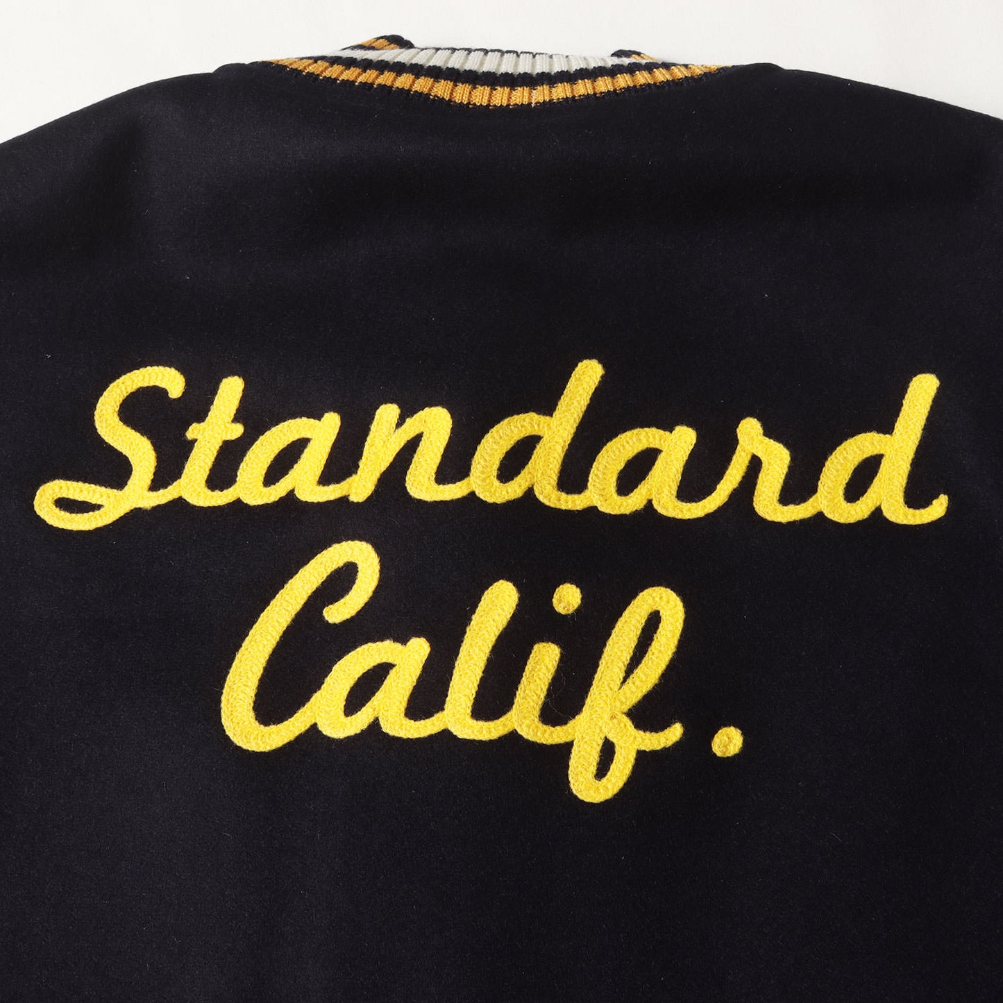 23AW ロゴ チェーン刺繍 レザースリーブ メルトン スタジャン (SD VARSITY JACKET)