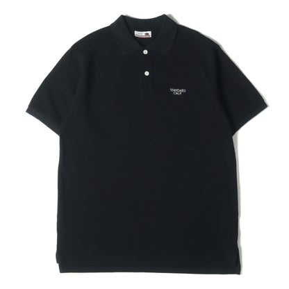 ロゴ 刺繍 クレリックカラー 鹿の子 ポロシャツ