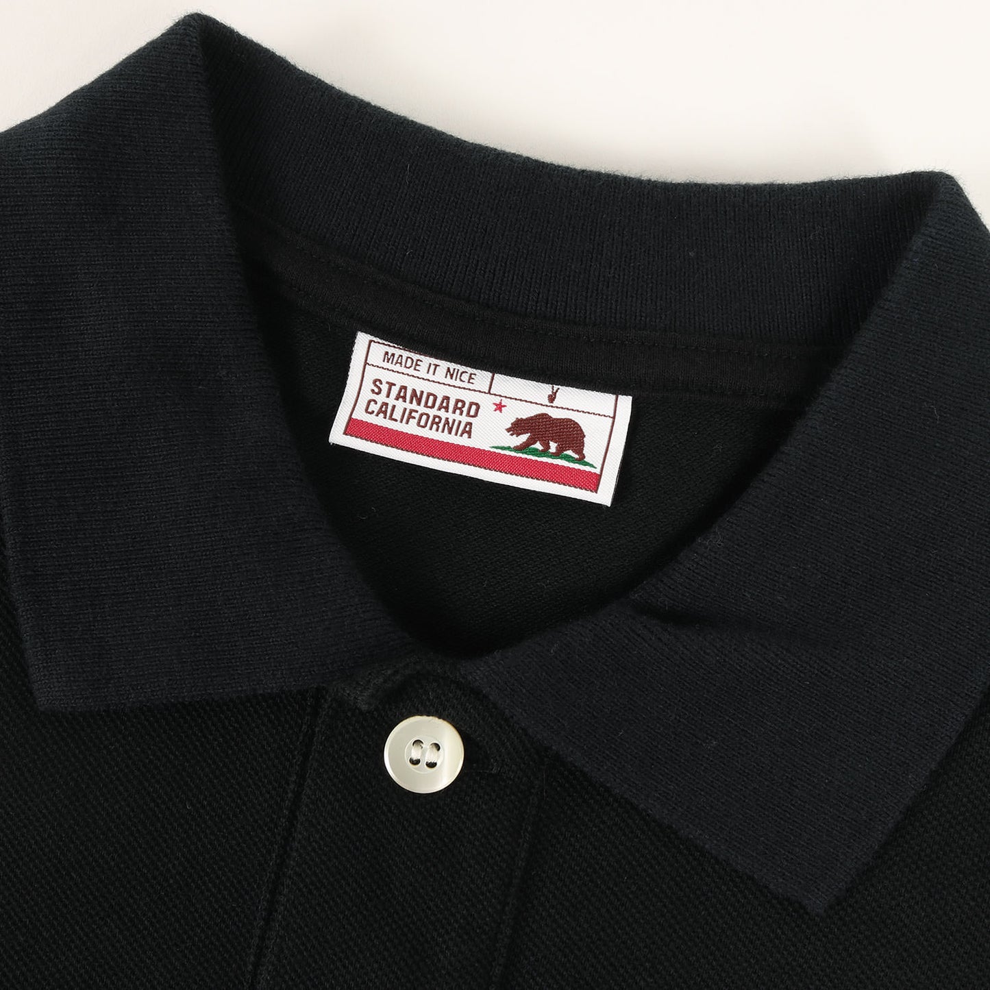 ロゴ 刺繍 クレリックカラー 鹿の子 ポロシャツ