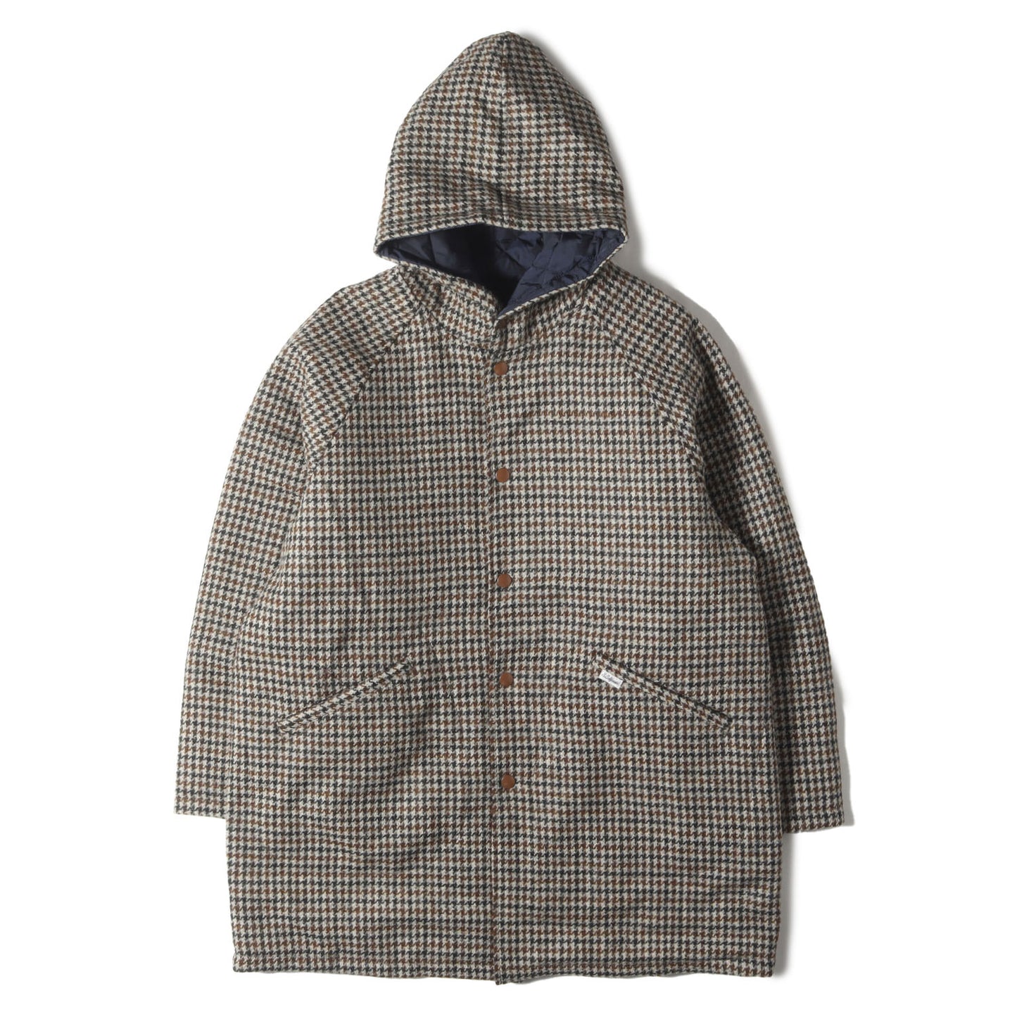 × HARRIS TWEED リバーシブル ウインドウペンチェック キルト フーデッド コート (SD HARRIS TWEED Reversible Hood Coat)