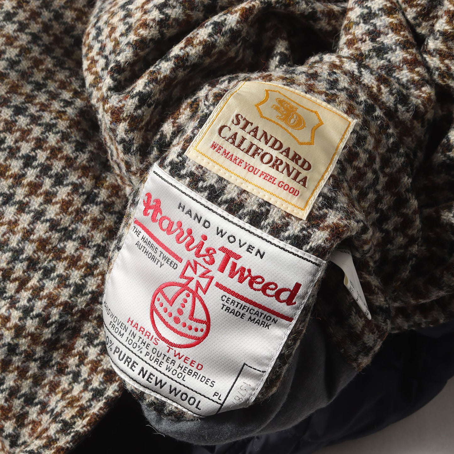 × HARRIS TWEED リバーシブル ウインドウペンチェック キルト フーデッド コート (SD HARRIS TWEED Reversible Hood Coat)