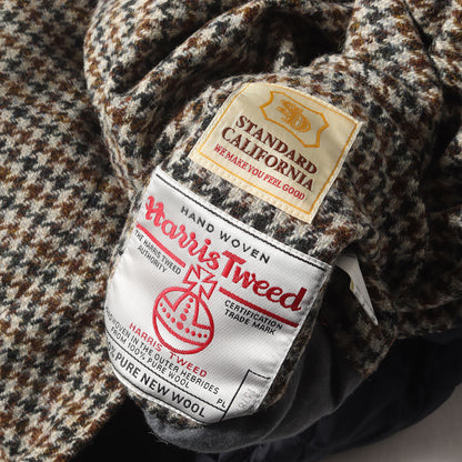 × HARRIS TWEED リバーシブル ウインドウペンチェック キルト フーデッド コート (SD HARRIS TWEED Reversible Hood Coat)