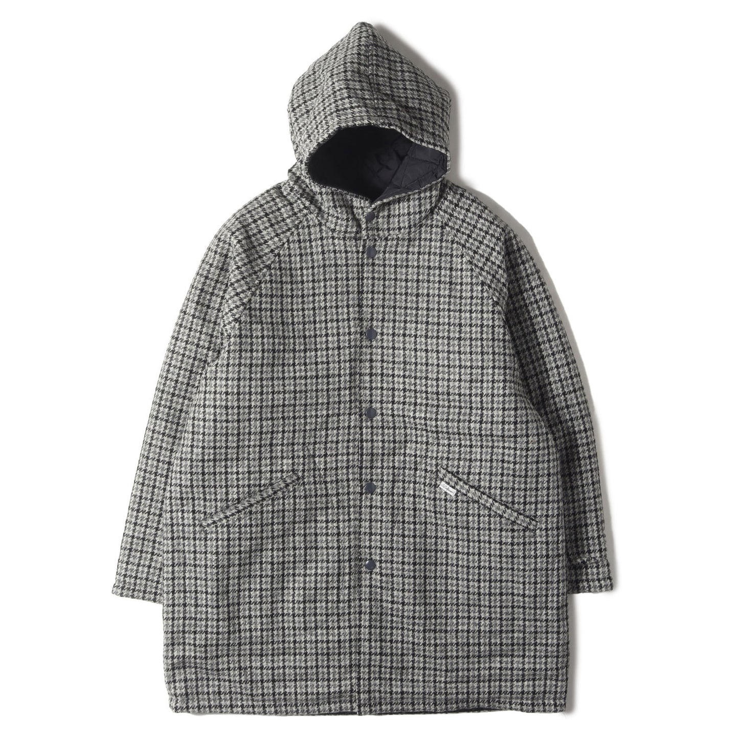 × HARRIS TWEED リバーシブル ウインドウペンチェック キルト フーデッド コート (SD HARRIS TWEED Reversible Hood Coat)