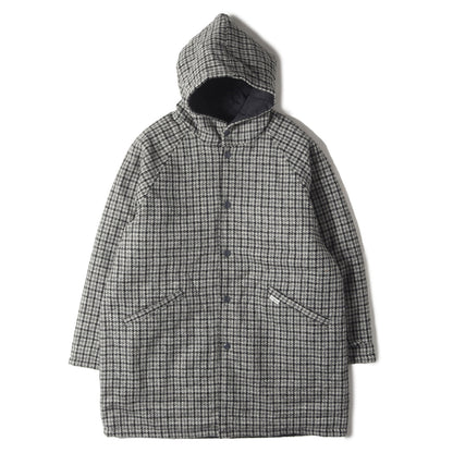 × HARRIS TWEED リバーシブル ウインドウペンチェック キルト フーデッド コート (SD HARRIS TWEED Reversible Hood Coat)