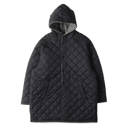 × HARRIS TWEED リバーシブル ウインドウペンチェック キルト フーデッド コート (SD HARRIS TWEED Reversible Hood Coat)
