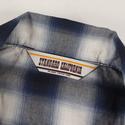 23SS オンブレチェック レーヨン混 オープンカラー シャツ (SD OMBRE CHECK SHIRT)