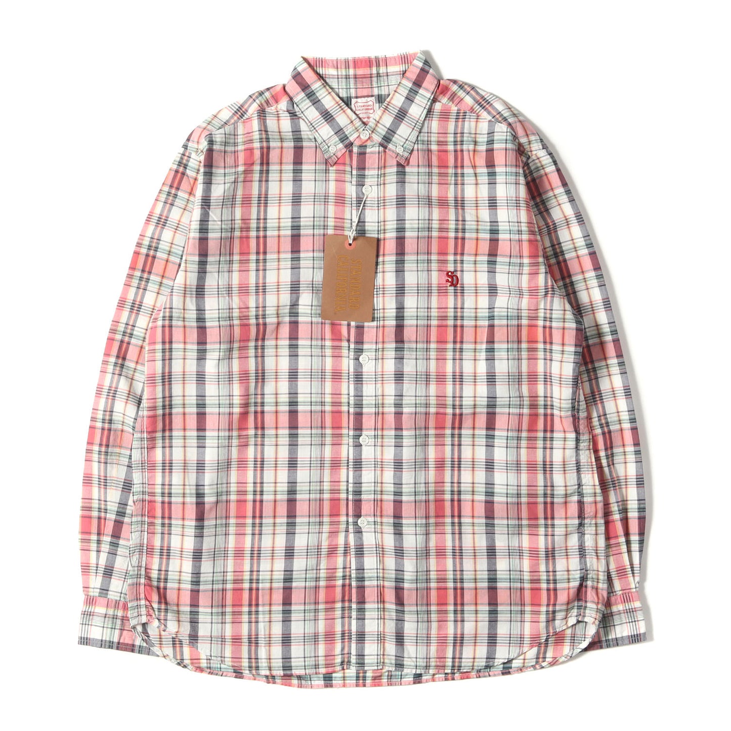 マドラスチェック ワンポイント SDロゴ 刺繍 ボタンダウン ドレス シャツ (SD Madras Check Shirt)