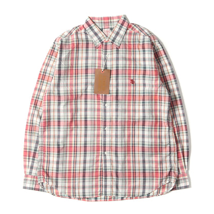 マドラスチェック ワンポイント SDロゴ 刺繍 ボタンダウン ドレス シャツ (SD Madras Check Shirt)