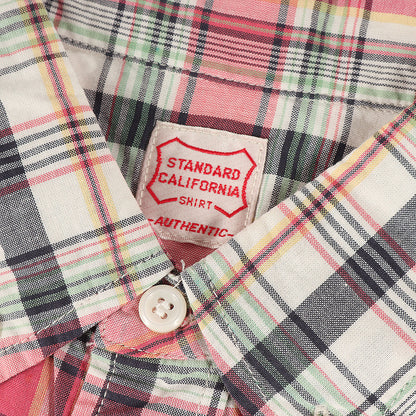 マドラスチェック ワンポイント SDロゴ 刺繍 ボタンダウン ドレス シャツ (SD Madras Check Shirt)