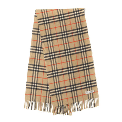 フリンジ ノバチェック カシミヤ ニット マフラー / Burberrys